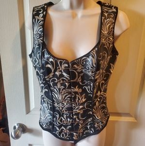 PIN BODICE – SILVER/BLACK TAPESTRY